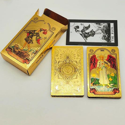 Gold Foil Tarot – Rose Pink Waterproof Plastic Card Deck