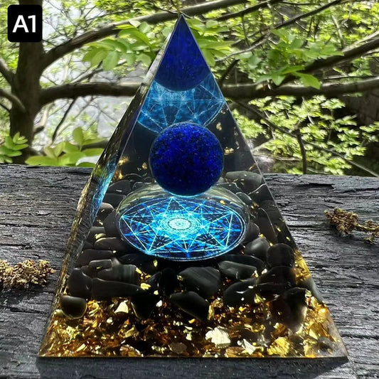 6cm Energy Orgonite Pyramid – Natural Amethyst Healing Crystal with Reiki & Chakra Properties