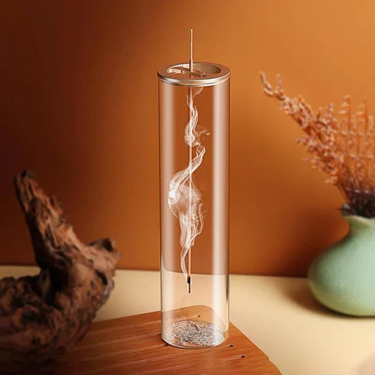 Modern Glass Incense Burner – Anti-Ash Flying Holder with Removable Glass Catcher